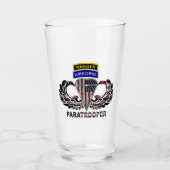 Airborne Ranger Jump Wings met Amerikaanse vlag Glas (Voorkant)