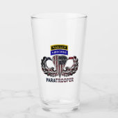 Airborne Ranger Jump Wings met Amerikaanse vlag Glas (Voorkant)
