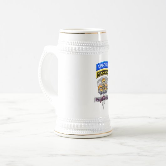 Airborne Ranger Master Flaming Parachutist Wings Bierpul (Voorkant links)