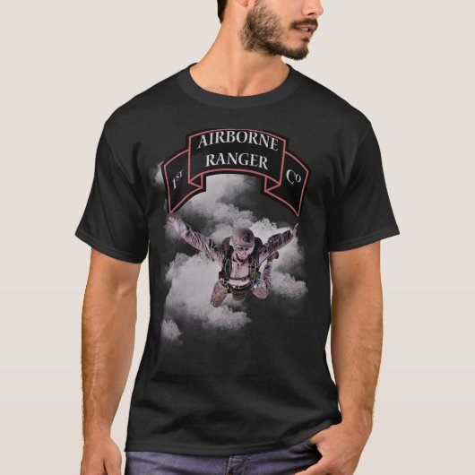 AIRBORNE RANGER Militaire Veteraan T-shirt (Voorkant)