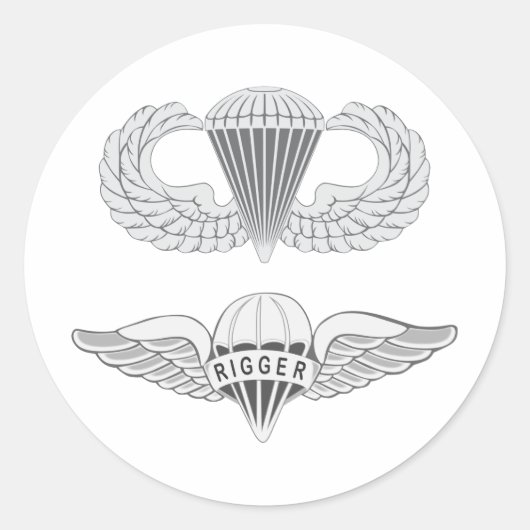 Airborne Rigger Ronde Sticker (Voorkant)