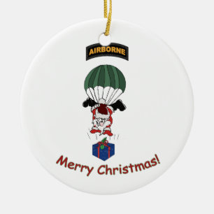 Airborne Santa Keramisch Ornament