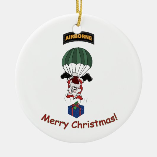 Airborne Santa Keramisch Ornament (Voorkant)