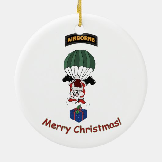 Airborne Santa Keramisch Ornament (Achterkant)