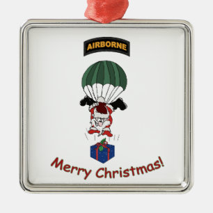 Airborne Santa Metalen Ornament