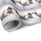 Airborne sneeuwscooter in sneeuwwolk cadeaupapier (Rol Hoek)