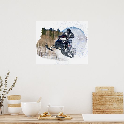 Airborne Snowmobile Poster (Keuken)