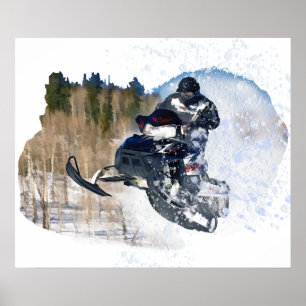 Airborne Snowmobile Poster