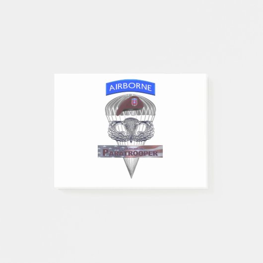 Airborne Tab Steel Paratrooper Jump Wings Post-it® Notes (Voorkant)