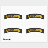 Airborne tab zwart/goud rechthoekige sticker (Vel)