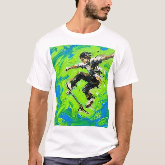 Airborne Trick – Skate Pulse in Motion T-shirt (Voorkant)