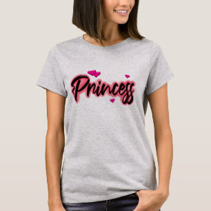 Airbrush Styled Roze En Zwart Prinses T-shirt