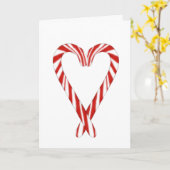 Airbrushed Candy Cane Heart Christmas Card Kaart (Gele Bloem)