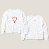 Airbrushed Candy Cane Heart Kids Long Sleeve Tee (Voorkant /achterkant)