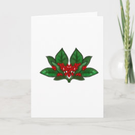 Airbrushed Holly Sprigs Christmas Card Kaart