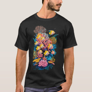 airbrushkunst een levendig koraalrif dat bruist va t-shirt