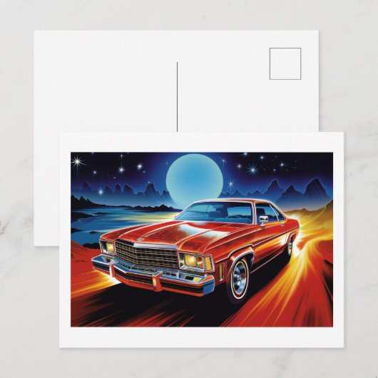 Airbrushkunst van een oldtimer briefkaart (Voorkant / Achterkant)