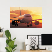Airbus A320 - Backing on Sunset Poster (Thuiskantoor)