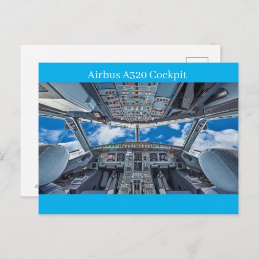 Airbus A320 Cockpit Briefkaart (Voorkant / Achterkant)