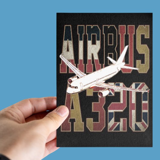 Airbus A320 Jetliner.  Europese vlaggen Briefkaart