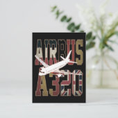 Airbus A320 Jetliner.  Europese vlaggen Briefkaart (Staand voorkant)