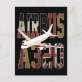 Airbus A320 Jetliner.  Europese vlaggen Briefkaart (Voorkant)