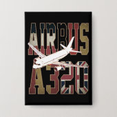 Airbus A320 Jetliner. Europese vlaggen Button (Voorkant)