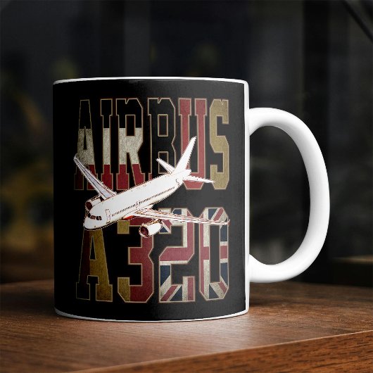 Airbus A320 Jetliner. Europese vlaggen Koffiemok