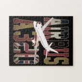 Airbus A320 Jetliner.  Europese vlaggen Legpuzzel (Horizontaal)