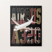 Airbus A320 Jetliner.  Europese vlaggen Legpuzzel (Verticaal)