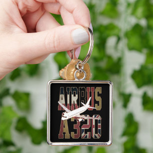 Airbus A320 Jetliner.  Europese vlaggen Sleutelhanger