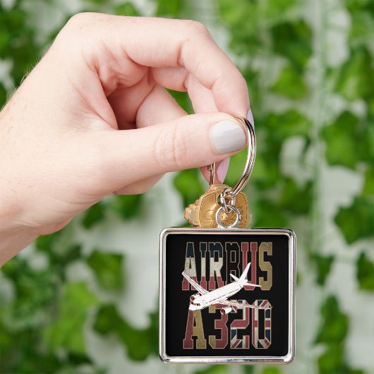 Airbus A320 Jetliner.  Europese vlaggen Sleutelhanger