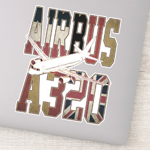 Airbus A320 Jetliner.  Europese vlaggen Sticker