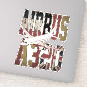 Airbus A320 Jetliner.  Europese vlaggen Sticker