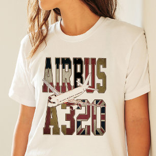 Airbus A320 Jetliner. Europese vlaggen T-shirt