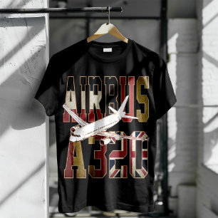 Airbus A320 Jetliner. Europese vlaggen T-shirt