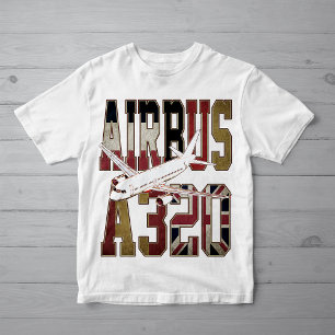 Airbus A320 Jetliner. Europese vlaggen T-shirt
