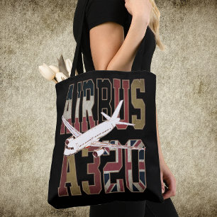 Airbus A320 Jetliner. Europese vlaggen Tote Bag