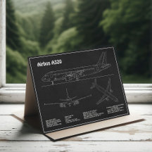Airbus A320 - Tekening vliegtuig blueprint Platteg