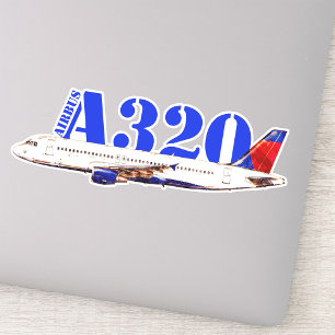 Airbus a320 vliegtuig aquarel tekening sticker