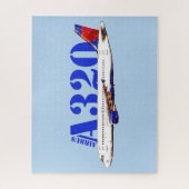 Airbus a320 Vliegtuig Waterverf tekening Legpuzzel (Verticaal)