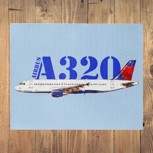 Airbus a320 Vliegtuig Waterverf tekening Legpuzzel