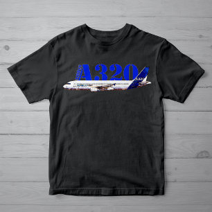 Airbus A320 Vliegtuig Waterverf tekening Profiel T-shirt