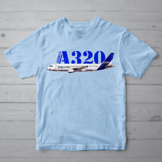 Airbus A320 Vliegtuig Waterverf tekening Profiel T-shirt