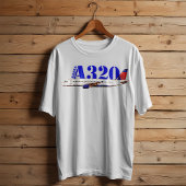 Airbus a320 Vliegtuig Waterverf tekening T-shirt