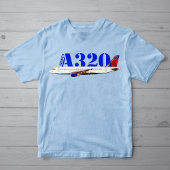Airbus a320 Vliegtuig Waterverf tekening T-shirt