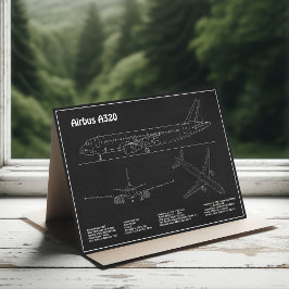 Airbus A320 - Vliegtuigblauwdruk Tekenplannen PD Bedankkaart