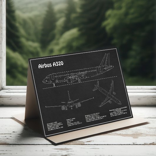Airbus A320 - Vliegtuigblauwdruk Tekenplannen PD Bedankkaart