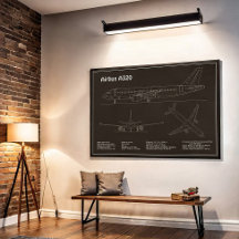 Airbus A320 - Vliegtuigblauwdruk Tekenplannen PD