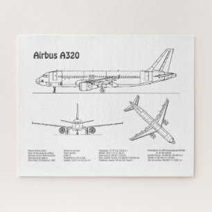 Airbus A320 - Vliegtuigblauwdruk-tekentafels BD Legpuzzel